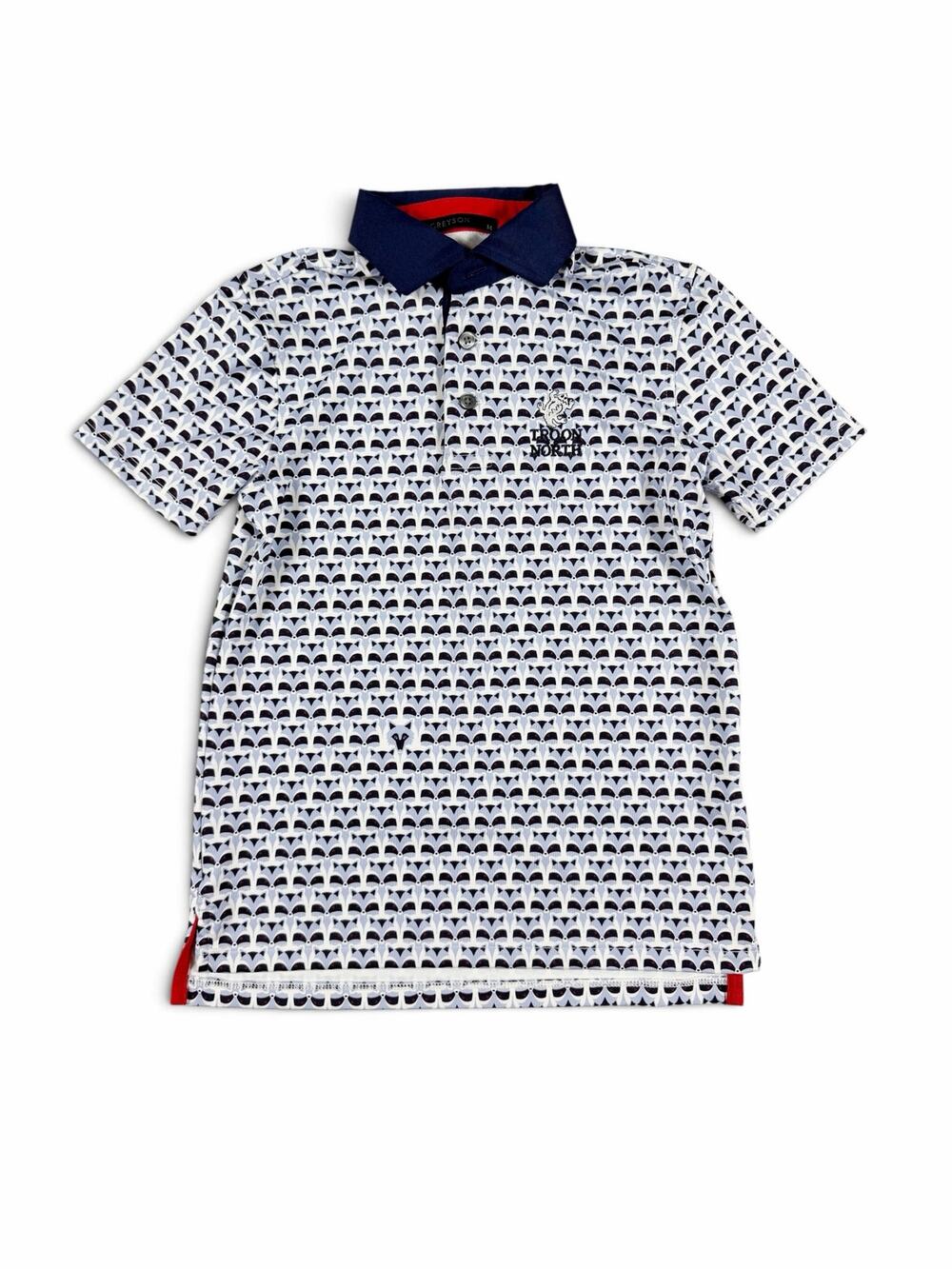Greyson Performance Golf Polo Shirt Raccoon Wolf Blue Size medium (8) boys
